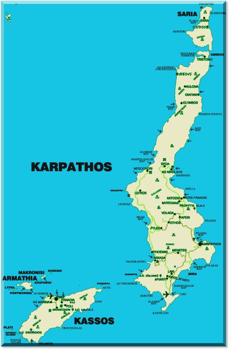 virtuele kaart van Karpathos Griekenland