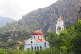 De kerk van Mesochori op Karpathos