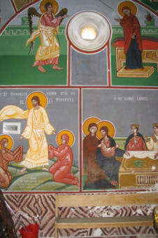 Muurschildering in kapel van Spoa