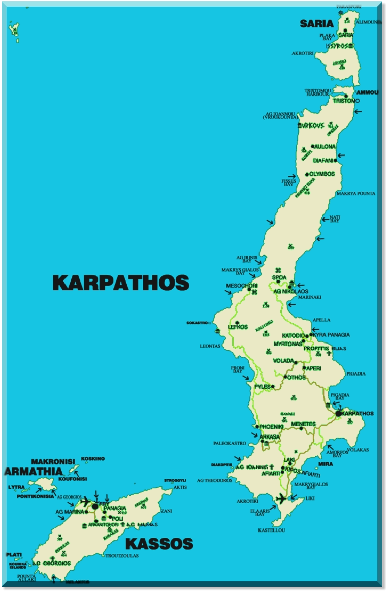 virtuele kaart van Karpathos Griekenland