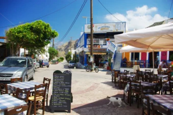 Het horecapleintje van Arkasa Karpathos Griekenland